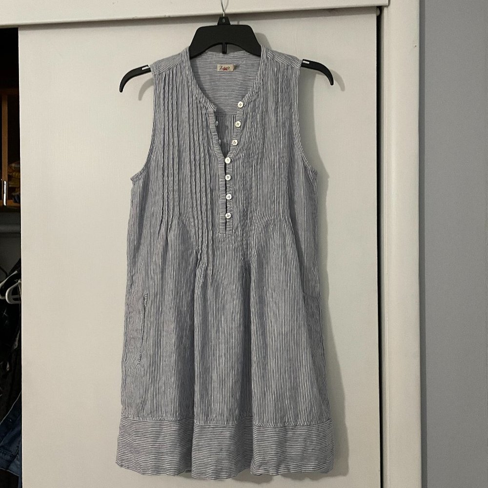 Faherty Isha Dress - Mini Blue Stripe S